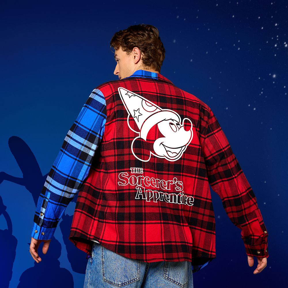 Sorcerer Mickey Mouse Flannel Shirt for Adults by Cakeworthy - Fantasia 85th Anniversary - Exclusive