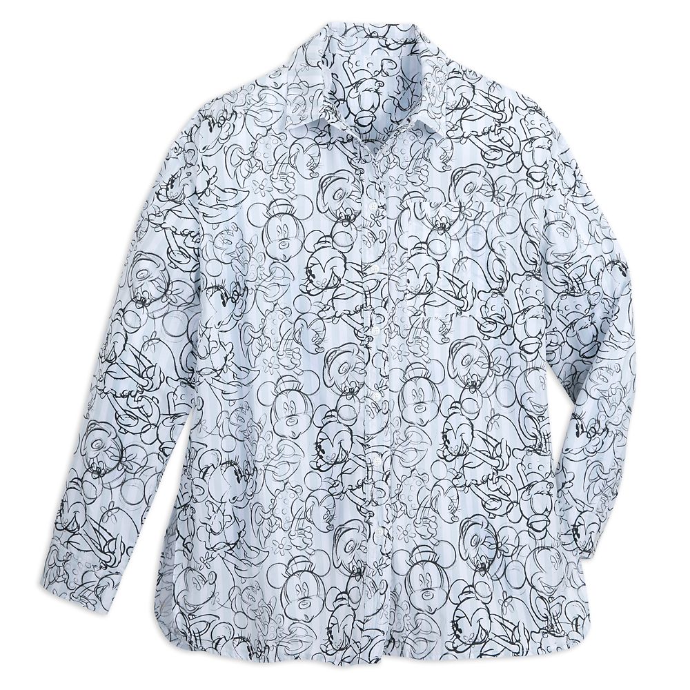 Mickey and Minnie Mouse Sketch Button Down Shirt for Women Official shopDisney