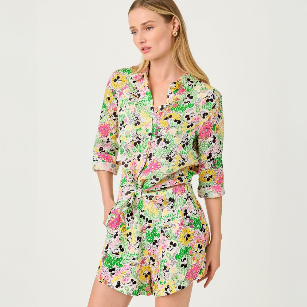 Mickey and Minnie Mouse Linen Button Down Shirt by Lilly Pulitzer &ndash; Disney Parks