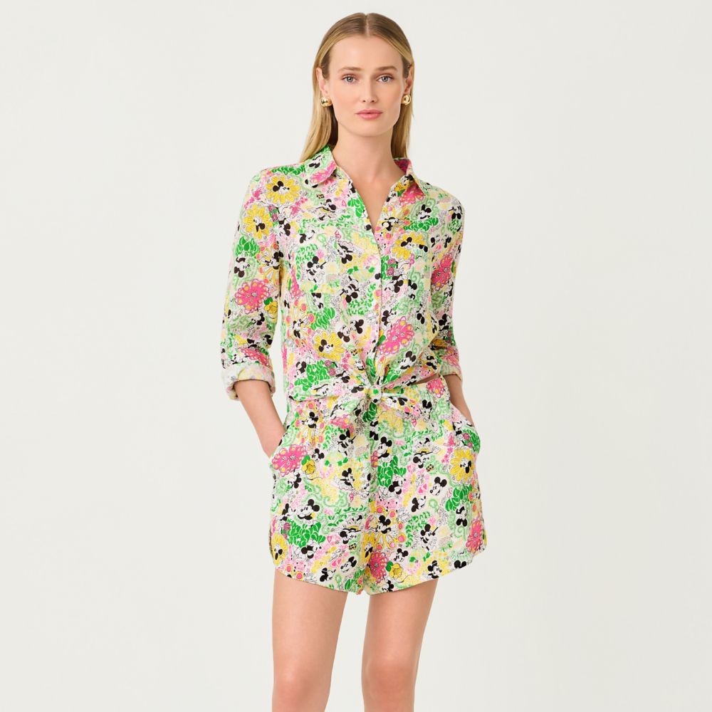 Mickey and Minnie Mouse Linen Button Down Shirt by Lilly Pulitzer &ndash; Disney Parks