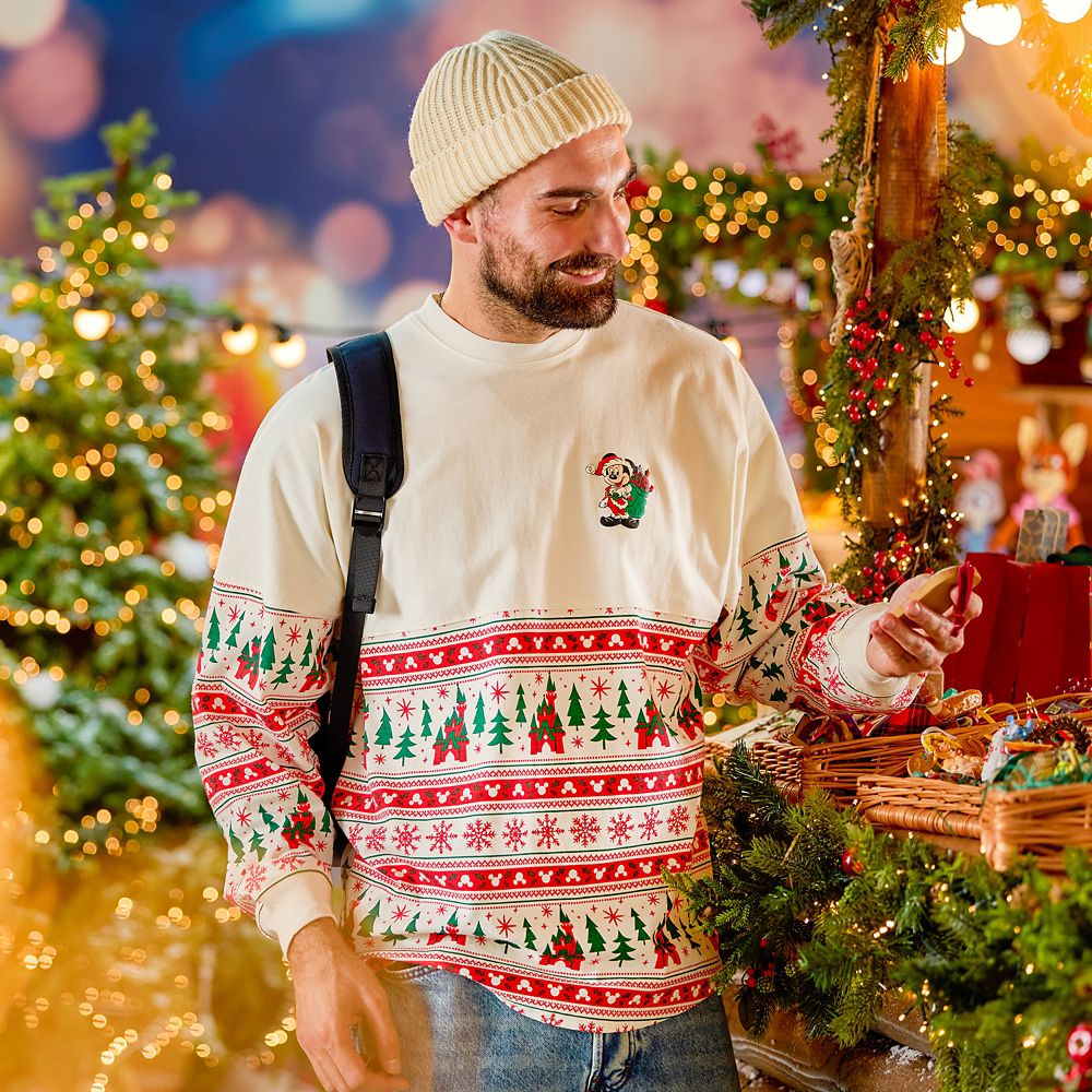 Santa Mickey Mouse ''Merry Christmas'' Fair Isle Spirit Jersey for Adults