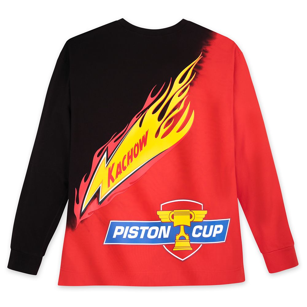Lightning McQueen Dip-Dye Long Sleeve T-Shirt for Adults - Cars