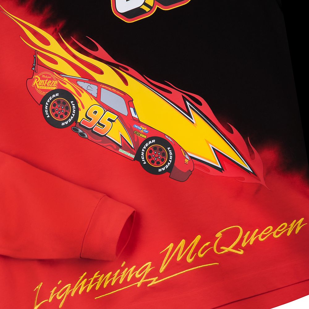 Lightning McQueen Dip-Dye Long Sleeve T-Shirt for Adults - Cars