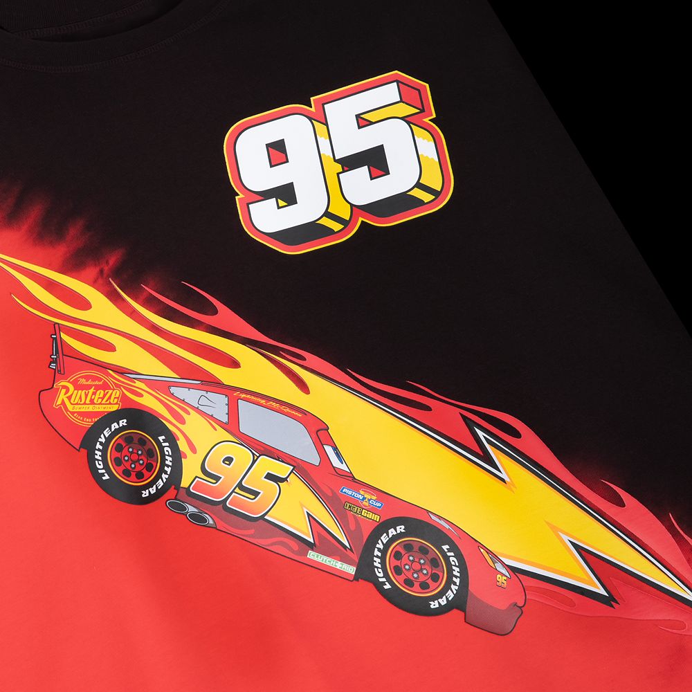 Lightning McQueen Dip-Dye Long Sleeve T-Shirt for Adults - Cars