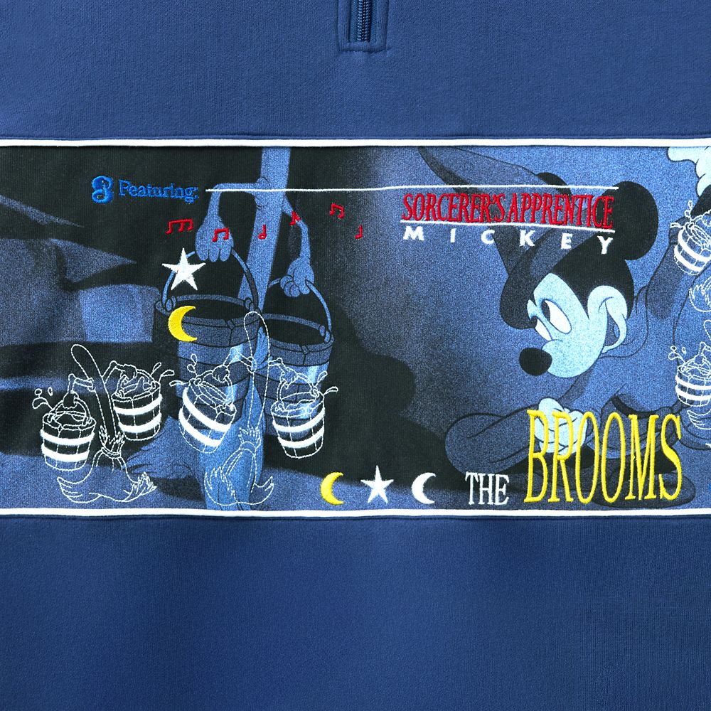 Sorcerer Mickey Mouse 1/4 Zip Fleece Pullover for Men – Fantasia