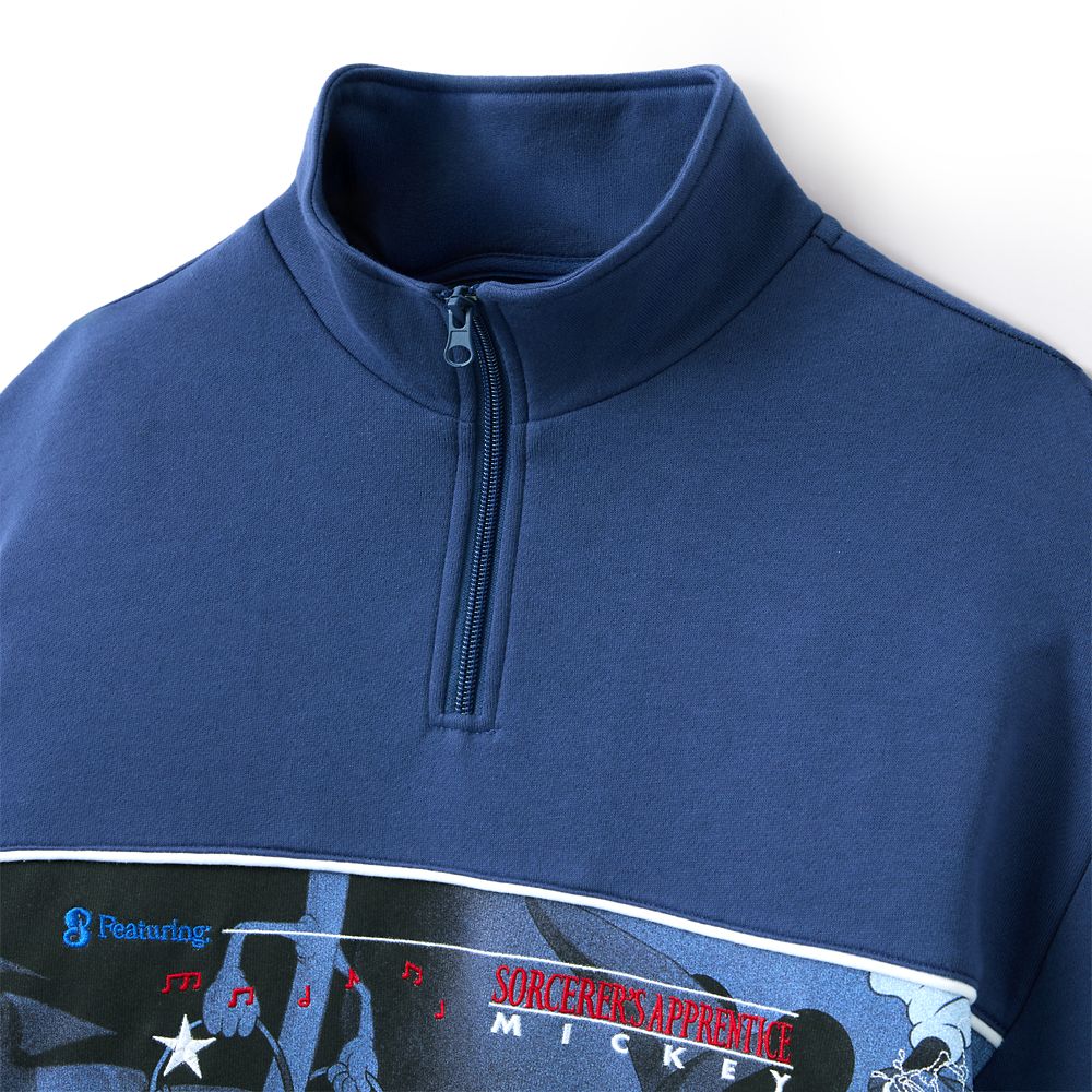Sorcerer Mickey Mouse 1/4 Zip Fleece Pullover for Men &ndash; Fantasia 85th Anniversary