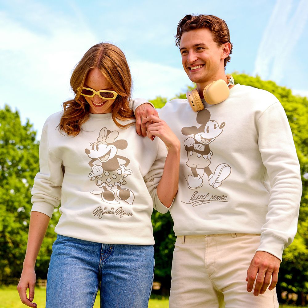 Mickey Mouse Signature Pullover Sweatshirt for Adults - Beige - Exclusive