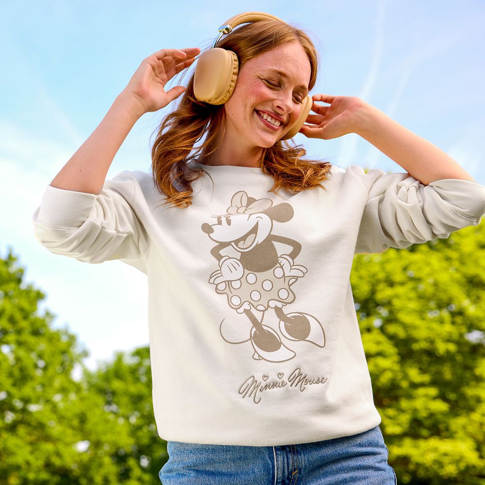 Minnie Mouse Signature Pullover Sweatshirt for Adults - Beige - Exclusive