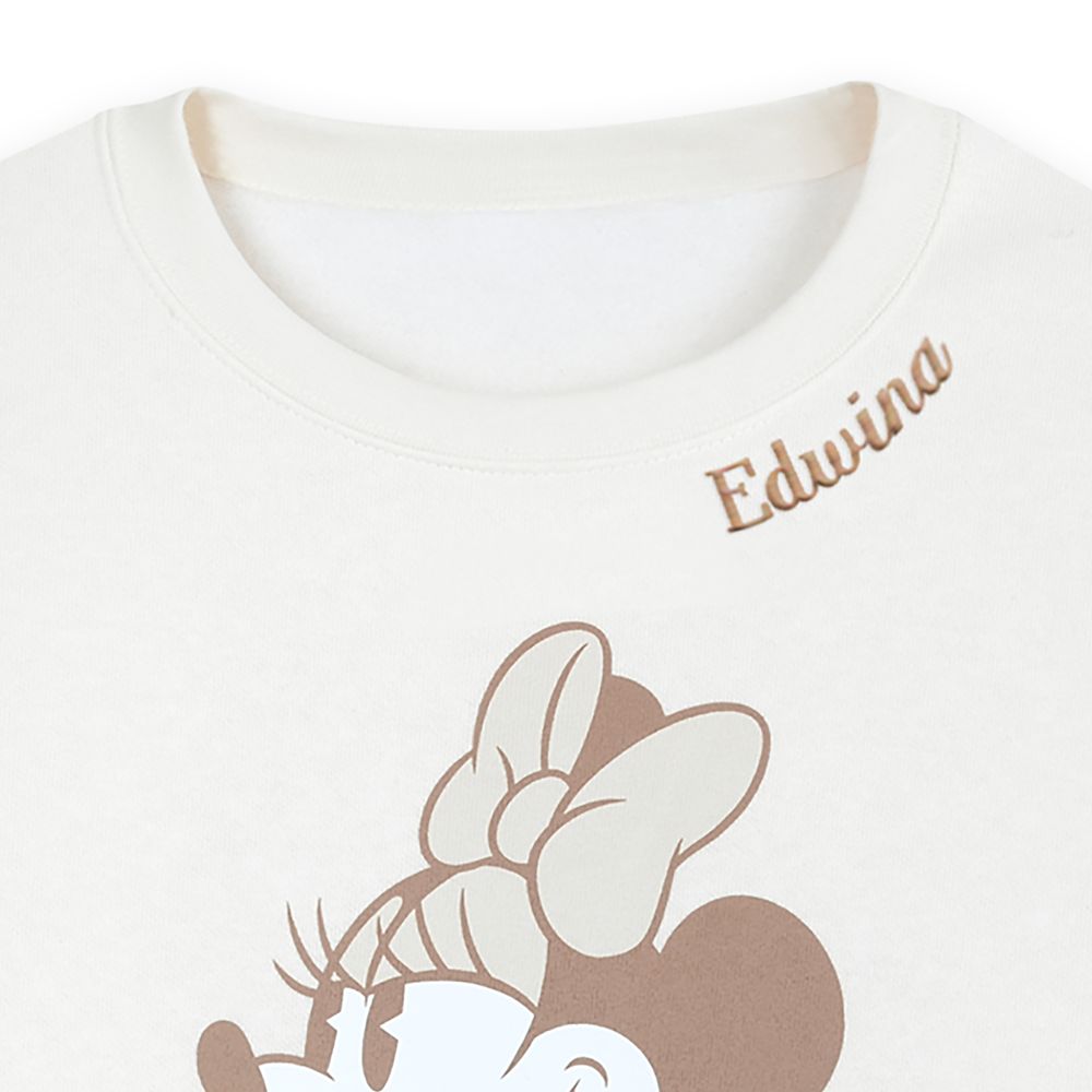 Minnie Mouse Signature Pullover Sweatshirt for Adults – Beige