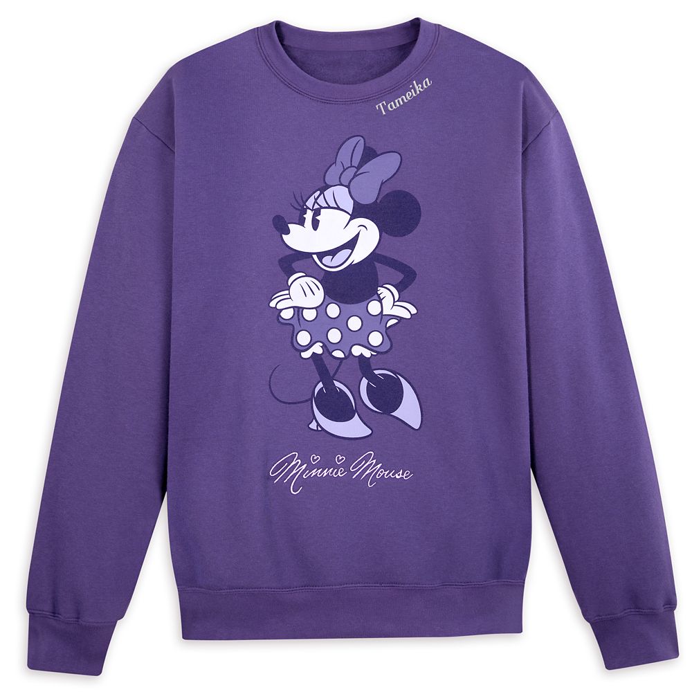 Minnie Mouse Signature Pullover Sweatshirt for Adults Personalized Exclusive Official shopDisney
