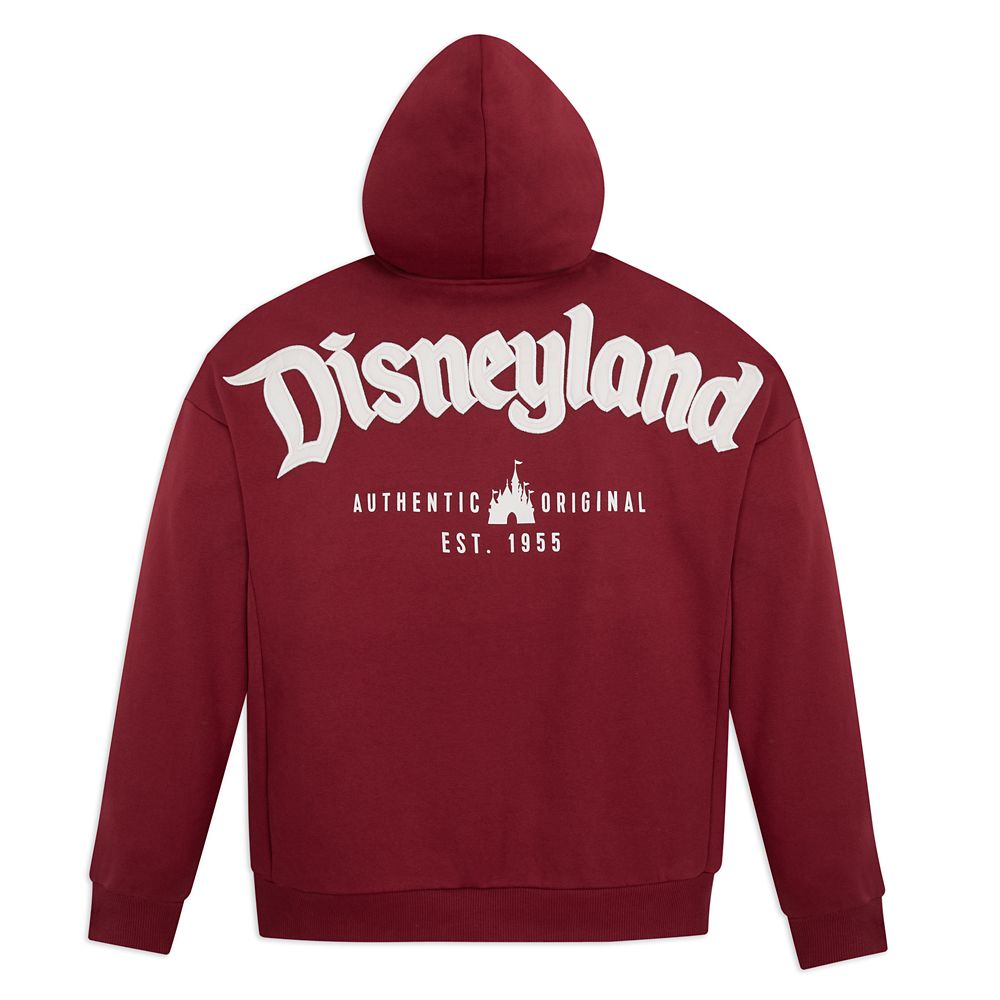 Disneyland Logo Zip Hoodie for Adults Red Disney Store