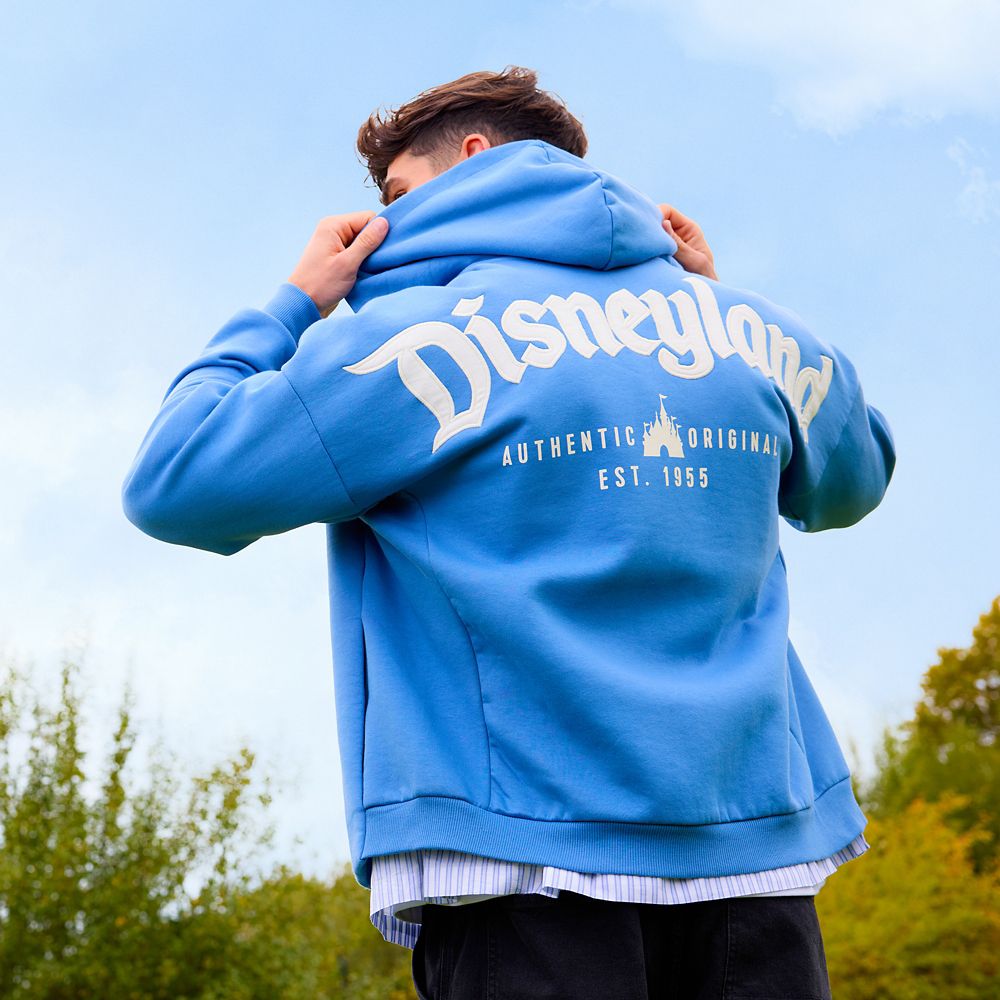 Disneyland Logo Zip Hoodie for Adults &ndash; Light Blue