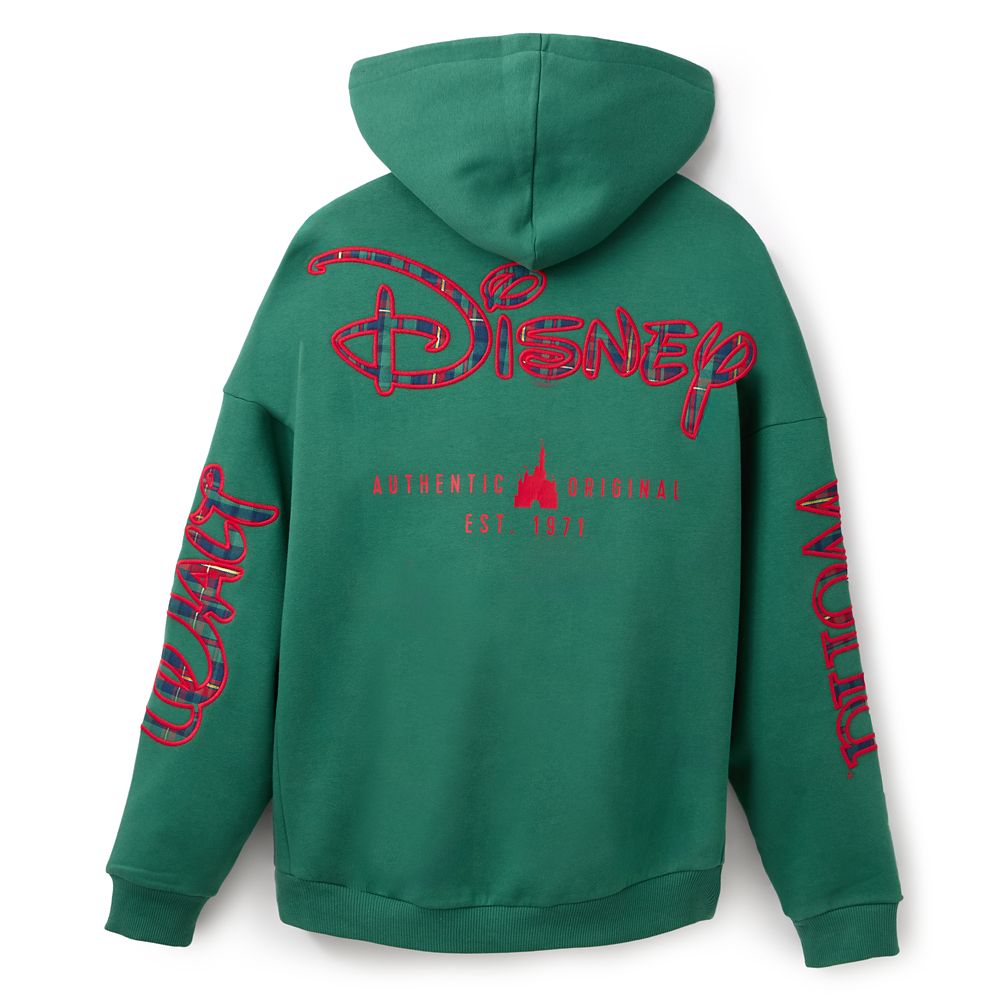 Walt Disney World Logo Zip Hoodie for Adults &ndash; Green with Plaid