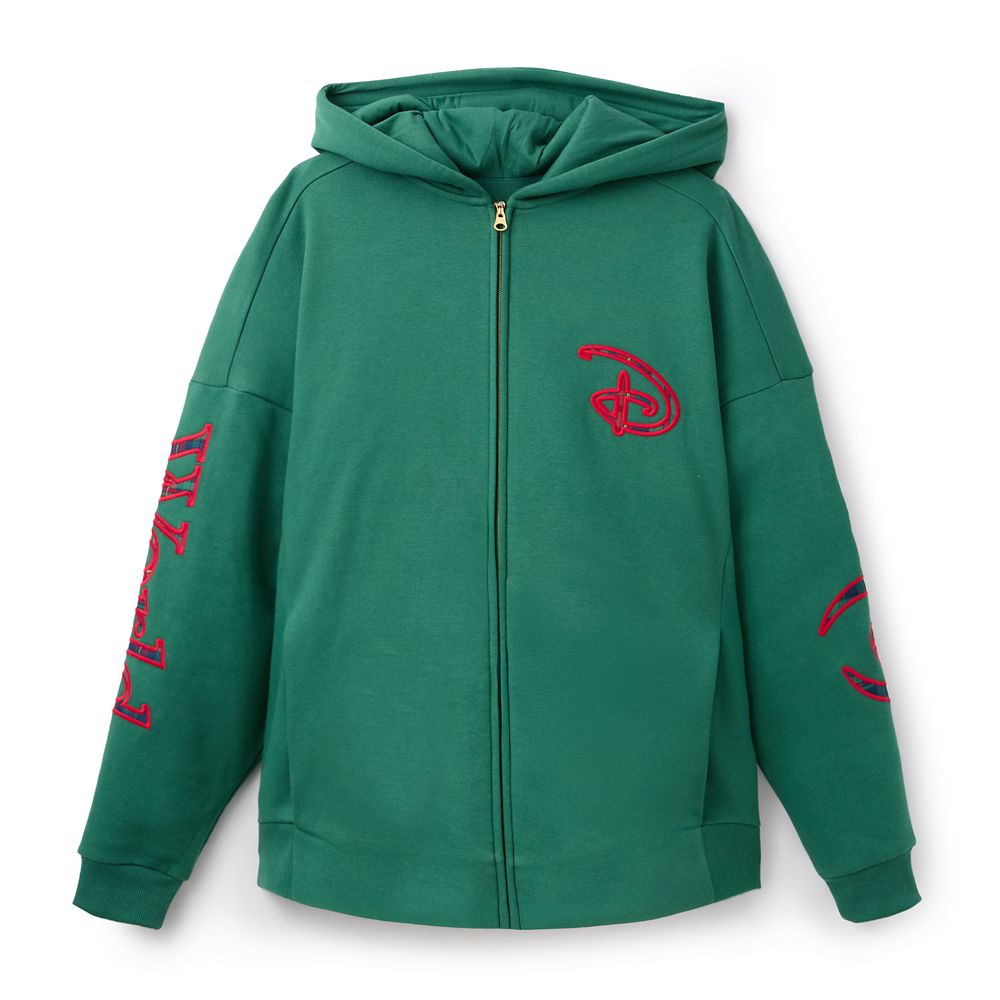 Walt Disney World Logo Zip Hoodie for Adults &ndash; Green with Plaid