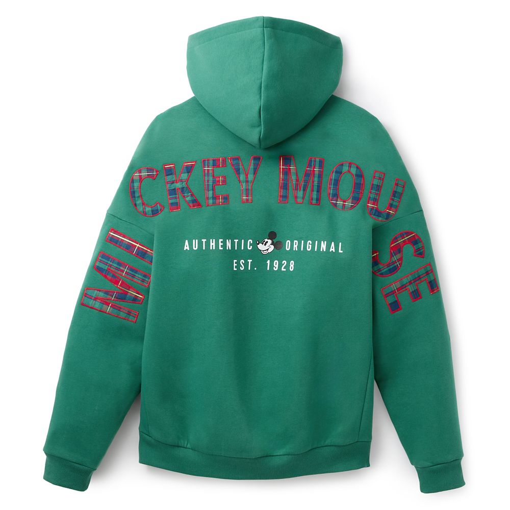 Mickey Mouse Zip Hoodie for Adults  Green with Plaid Official shopDisney