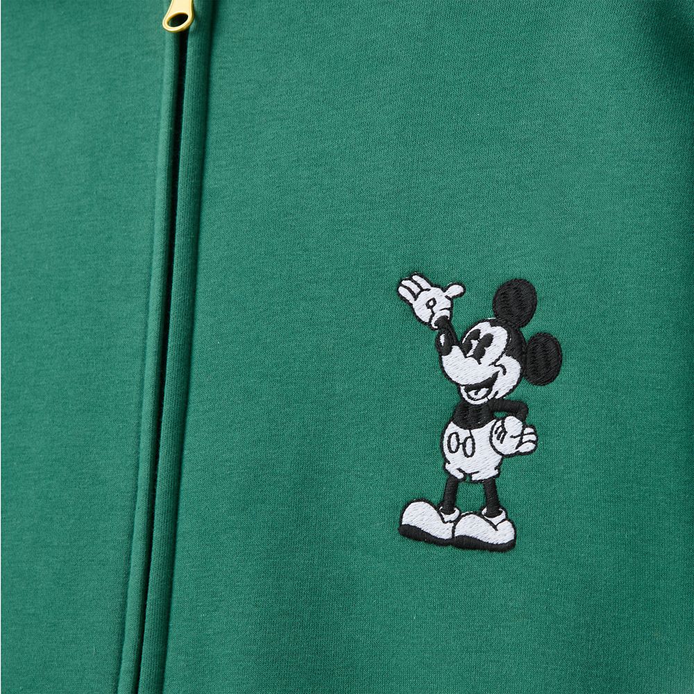 Mickey Mouse Zip Hoodie for Adults &ndash; Green with Plaid