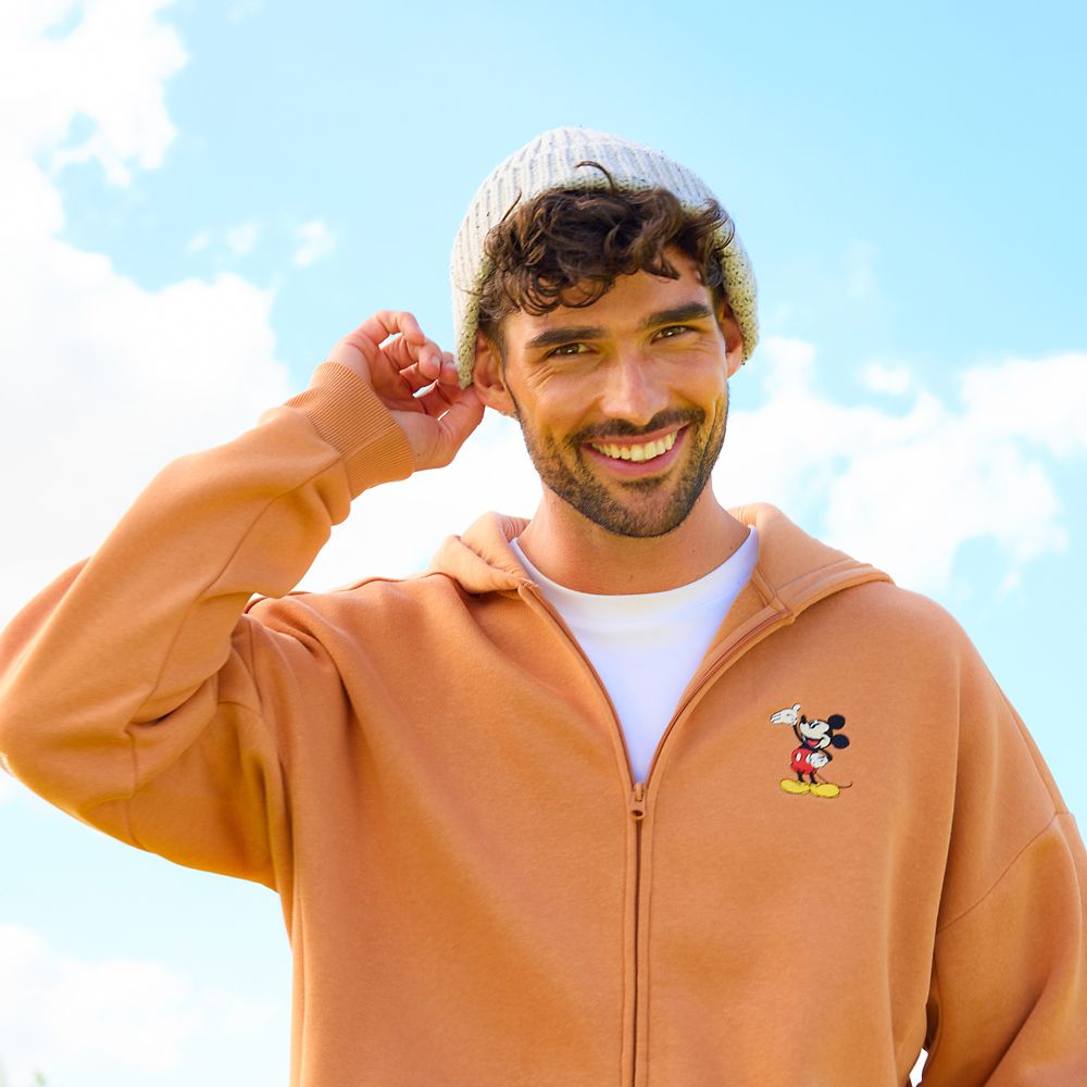 Mickey Mouse Zip Hoodie for Adults &ndash; Tan