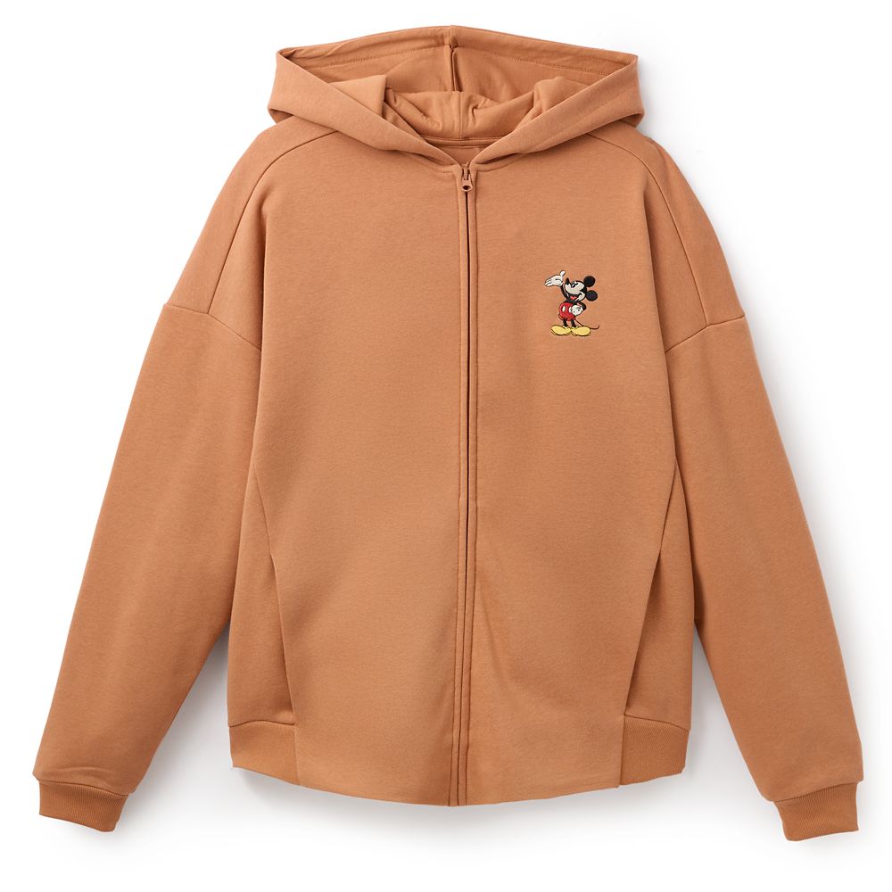 Mickey Mouse Zip Hoodie for Adults &ndash; Tan