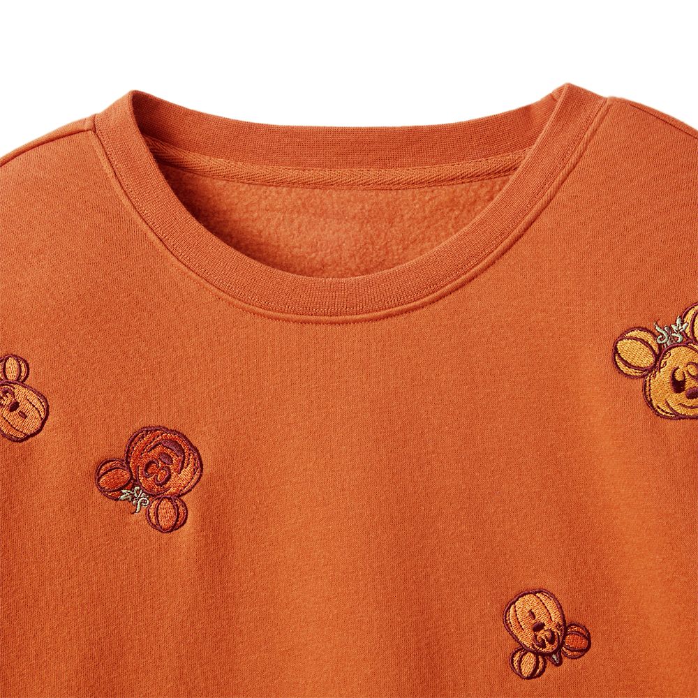 Mickey and Minnie Mouse Jack-o'-Lantern Pullover Sweatshirt for Adults