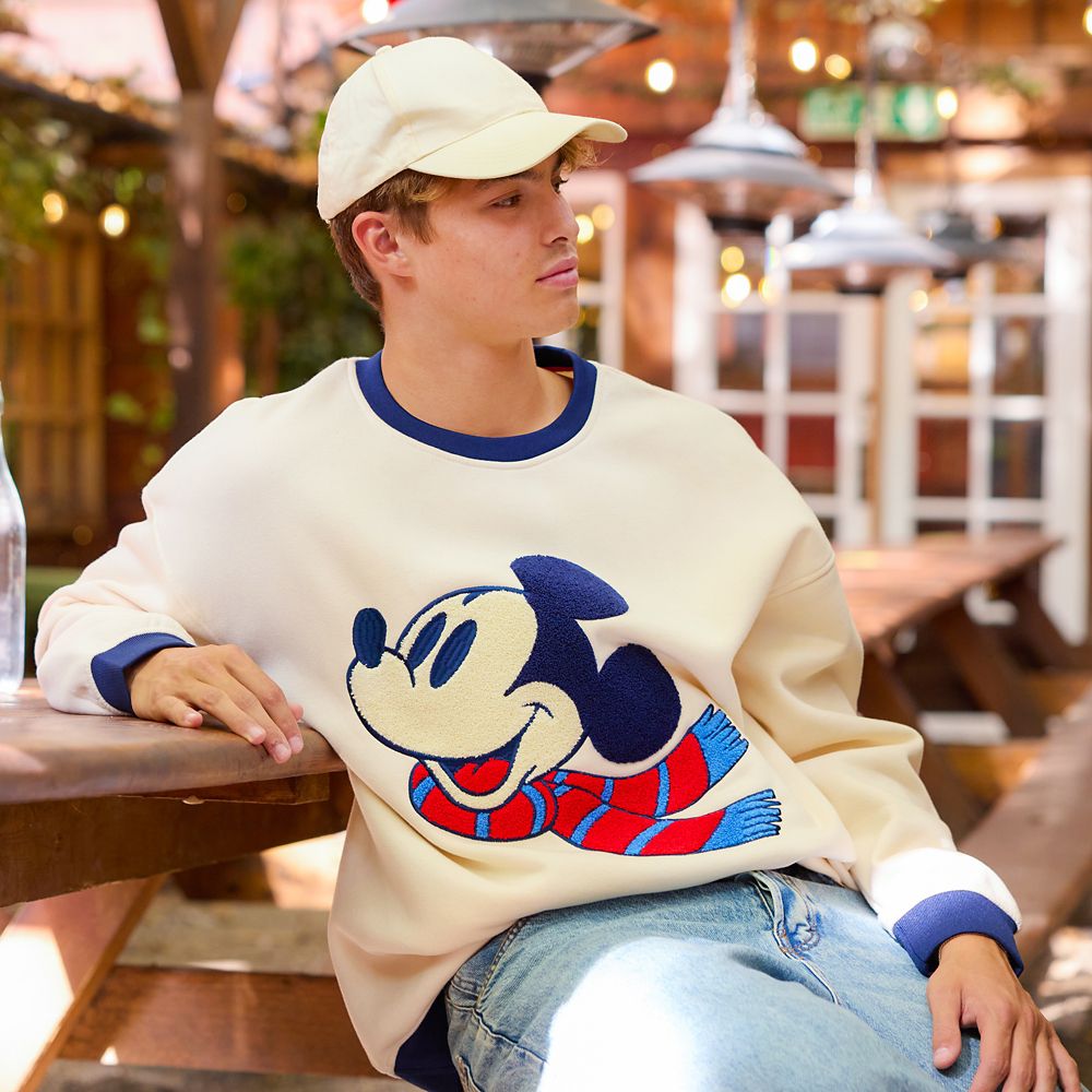 Mickey Mouse Winter Scenic Pullover Sweatshirt for Adults