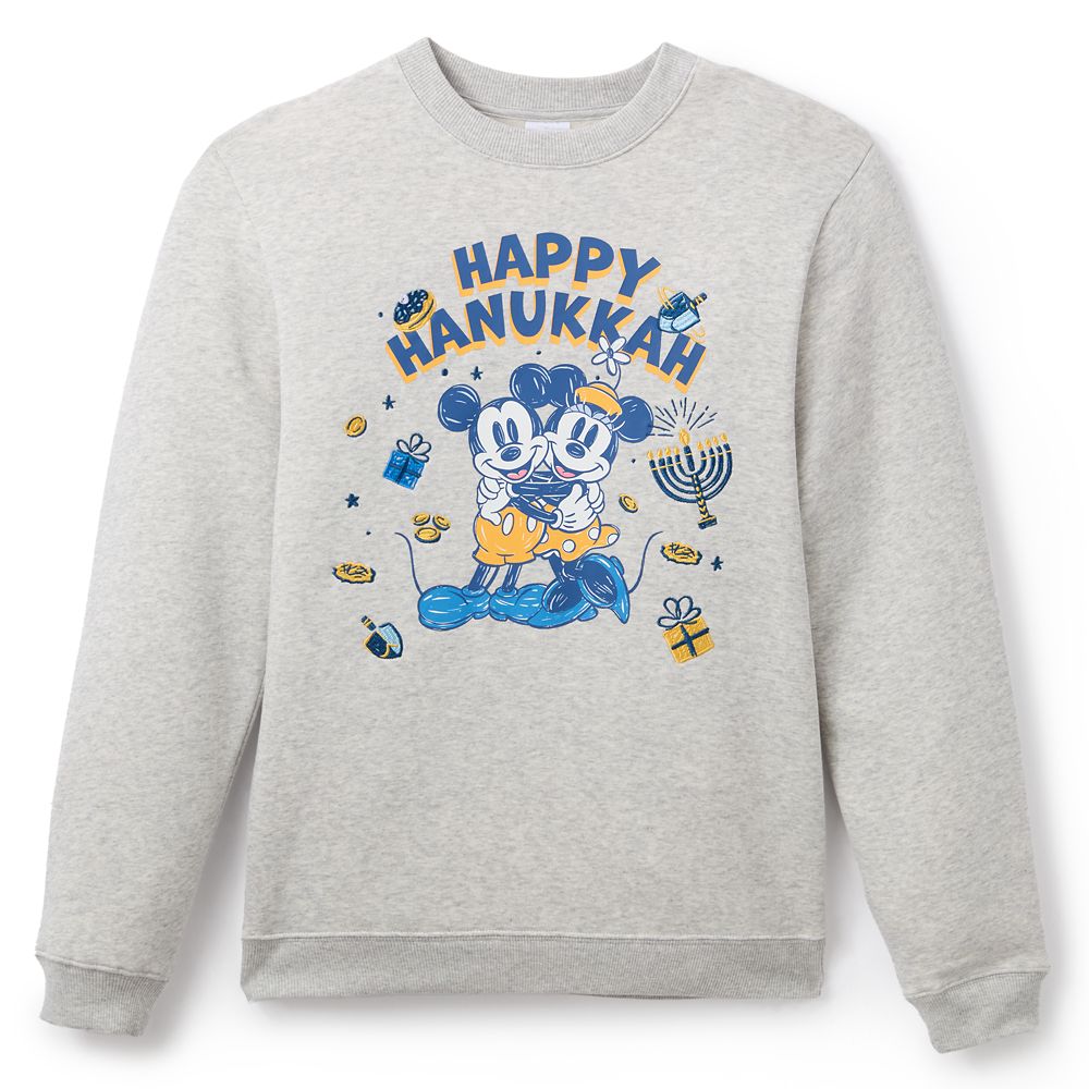 Mickey and Minnie Mouse Happy Hanukkah Pullover Sweatshirt for Adults Official shopDisney