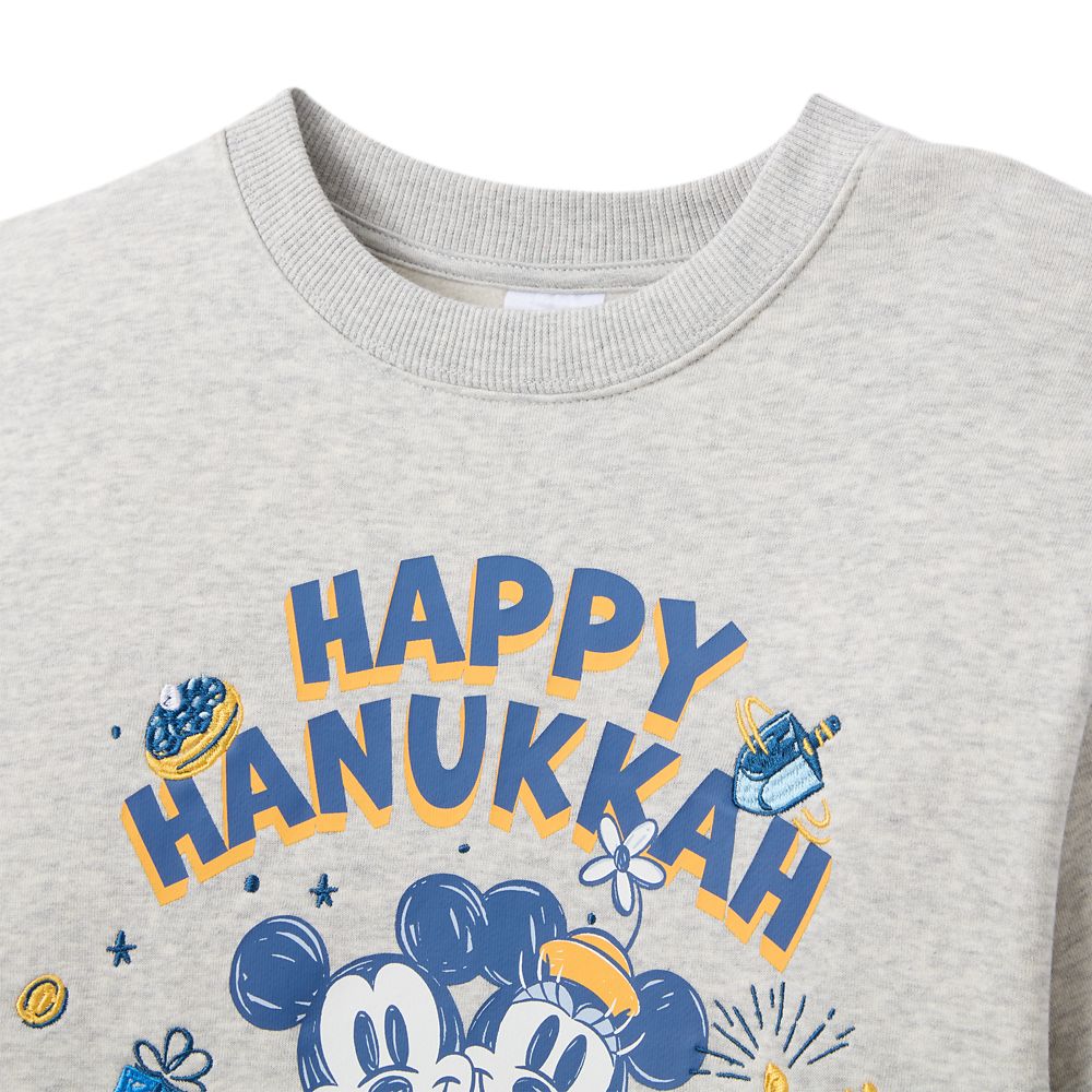 Mickey and Minnie Mouse ''Happy Hanukkah'' Pullover Sweatshirt for Adults