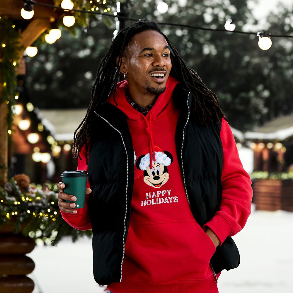 Santa Mickey Mouse Pullover Hoodie for Adults