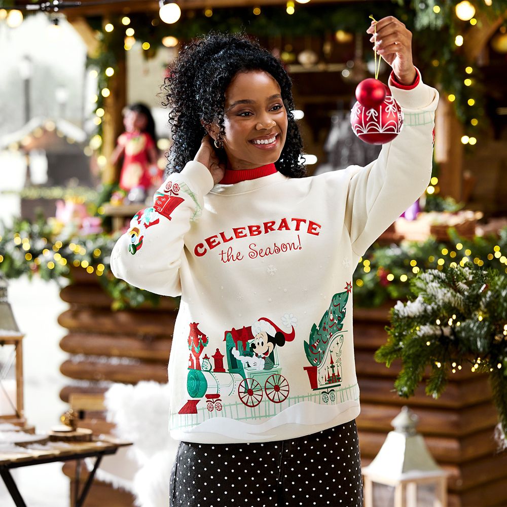 Mickey Mouse and Friends Holiday Pullover Sweatshirt for Adults