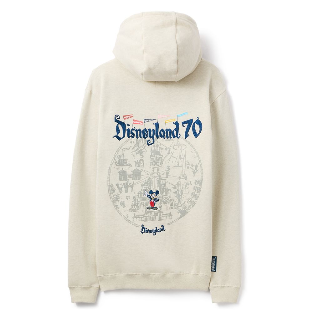 Mickey Mouse & Map Pullover Hoodie for Adults Disneyland 70th Anniversary