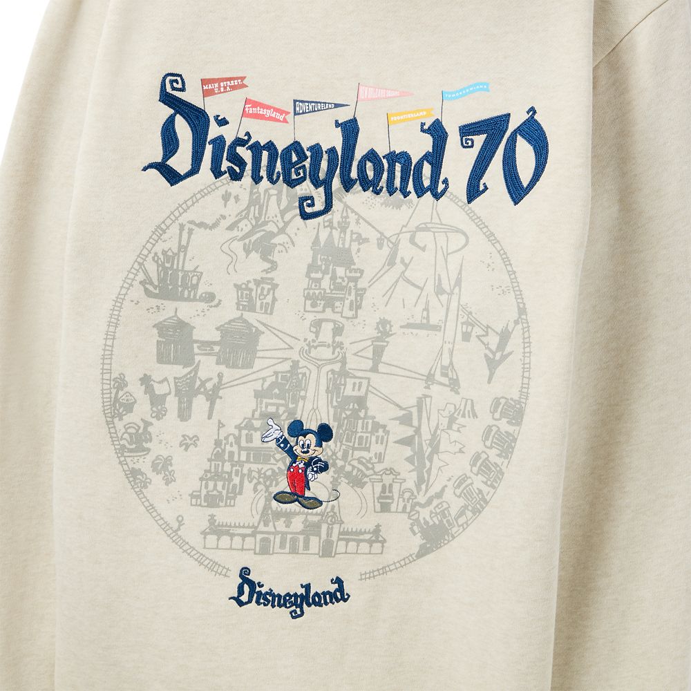 Mickey Mouse & Map Pullover Hoodie for Adults - Disneyland 70th Anniversary