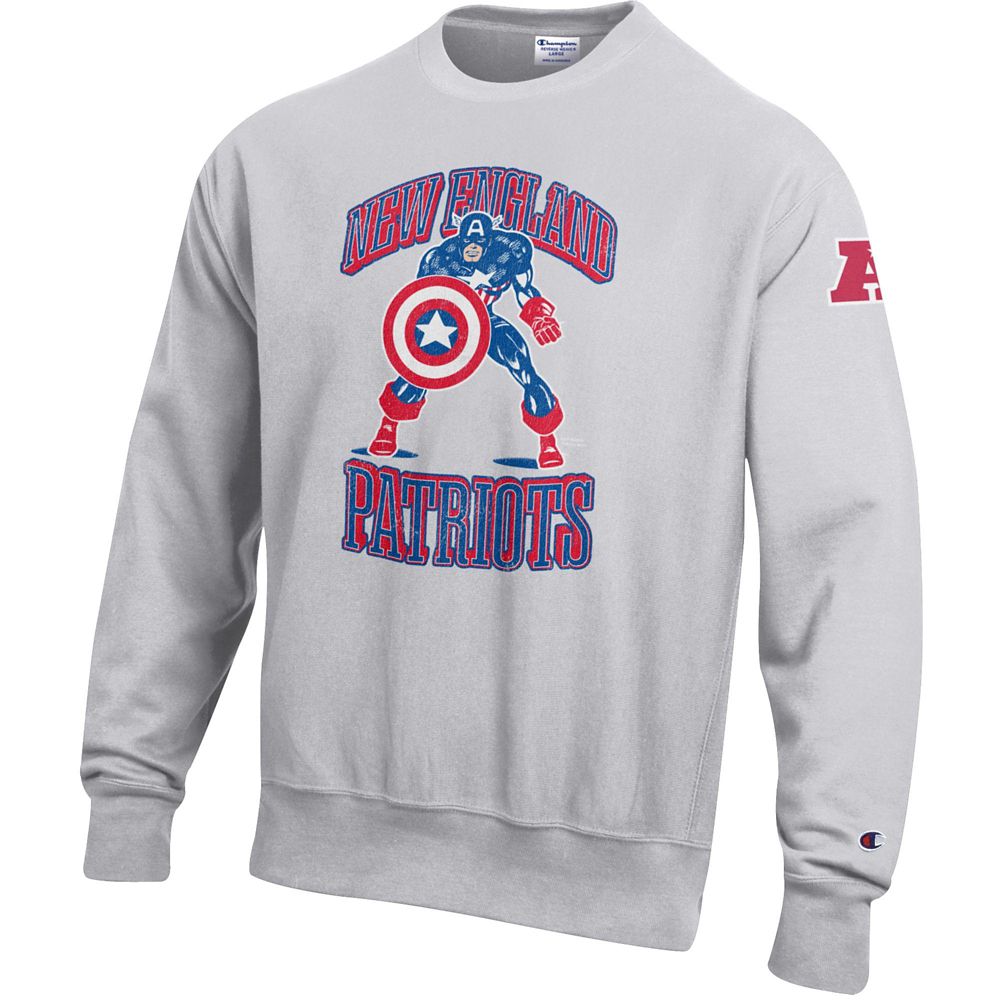 Captain America &ndash; New England Patriots Pullover Sweatshirt for Adults &ndash; Disney | Champion NFL