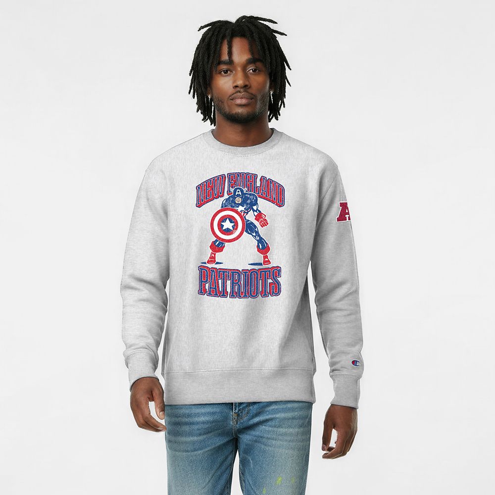 Captain America &ndash; New England Patriots Pullover Sweatshirt for Adults &ndash; Disney | Champion NFL