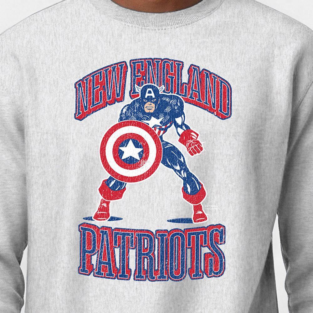 Captain America &ndash; New England Patriots Pullover Sweatshirt for Adults &ndash; Disney | Champion NFL