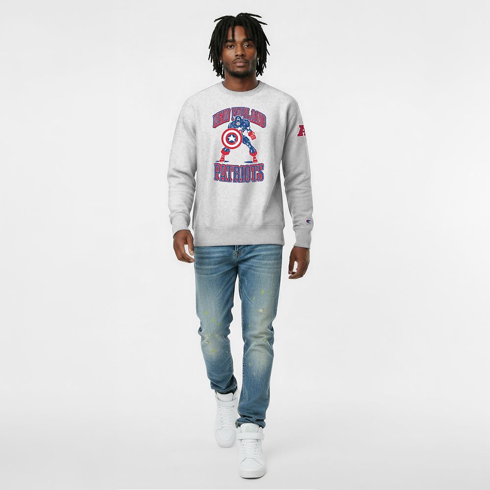 Captain America &ndash; New England Patriots Pullover Sweatshirt for Adults &ndash; Disney | Champion NFL