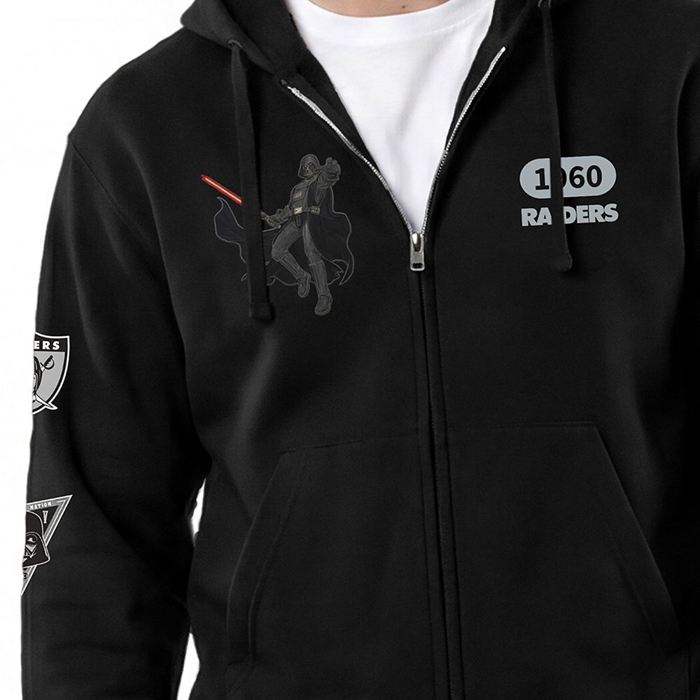 Darth Vader &ndash; Las Vegas Raiders Zip Hoodie for Adults &ndash; Disney | Champion NFL