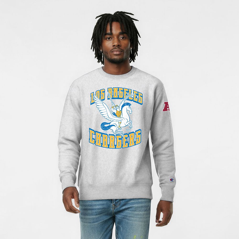 Hercules and Pegasus &ndash; Los Angeles Chargers Pullover Sweatshirt for Adults &ndash; Disney | Champion NFL