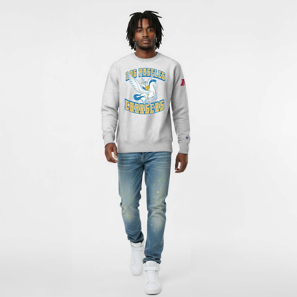 Hercules and Pegasus &ndash; Los Angeles Chargers Pullover Sweatshirt for Adults &ndash; Disney | Champion NFL