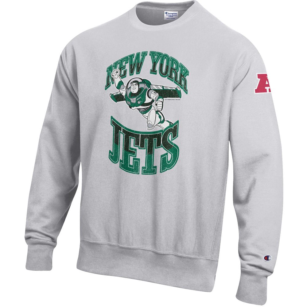 Buzz Lightyear &ndash; New York Jets Pullover Sweatshirt for Adults &ndash; Disney | Champion NFL