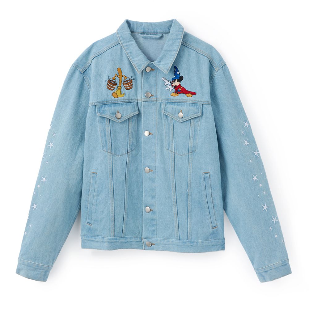 Sorcerer Mickey Mouse Denim Jacket for Adults &ndash; Fantasia