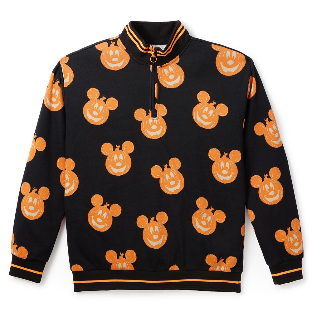 Mickey Mouse Jack-o-Lantern 1/4 Zip Pullover Sweatshirt for Adults by Our Universe Official shopDisney