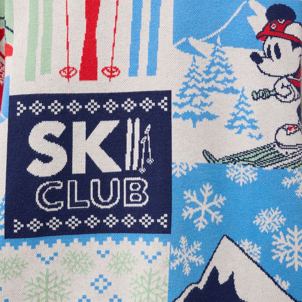 Mickey Mouse Winter Scenic Pullover Knit Sweater for Adults