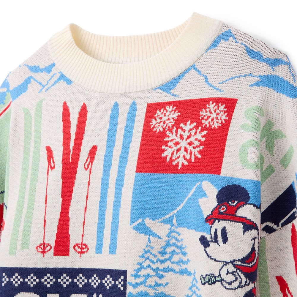 Mickey Mouse Winter Scenic Pullover Knit Sweater for Adults