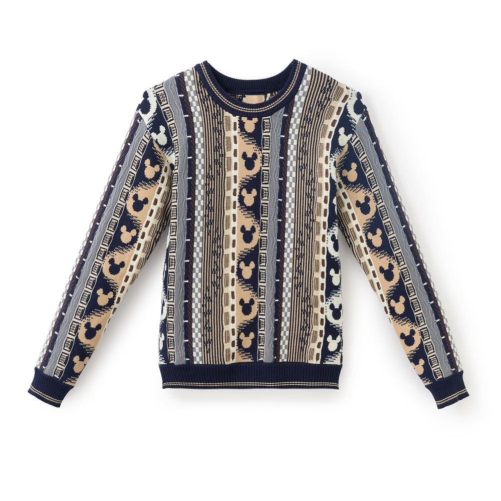 Mickey Mouse Icon Intarsia Knit Sweater for Men