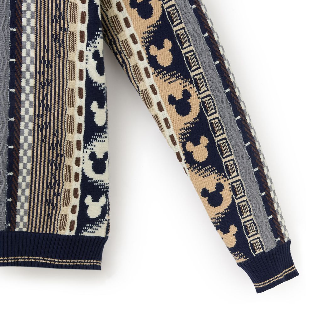 Mickey Mouse Icon Intarsia Knit Sweater for Men