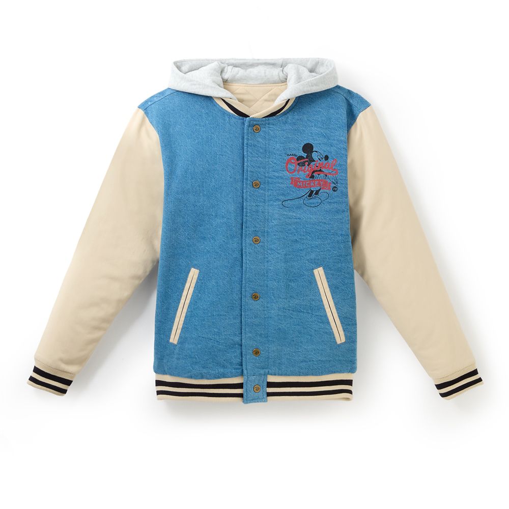 Mickey Mouse Hooded Varsity Jacket for Adults