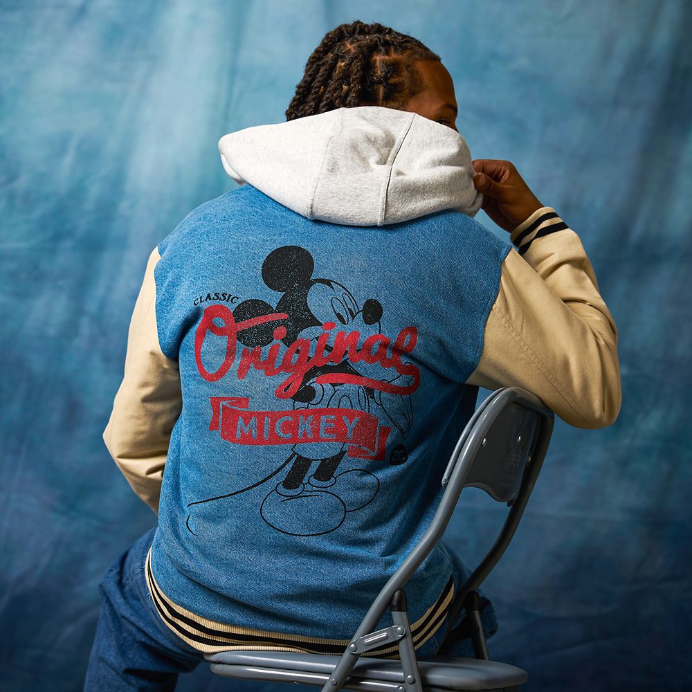 Mickey Mouse Hooded Varsity Jacket for Adults