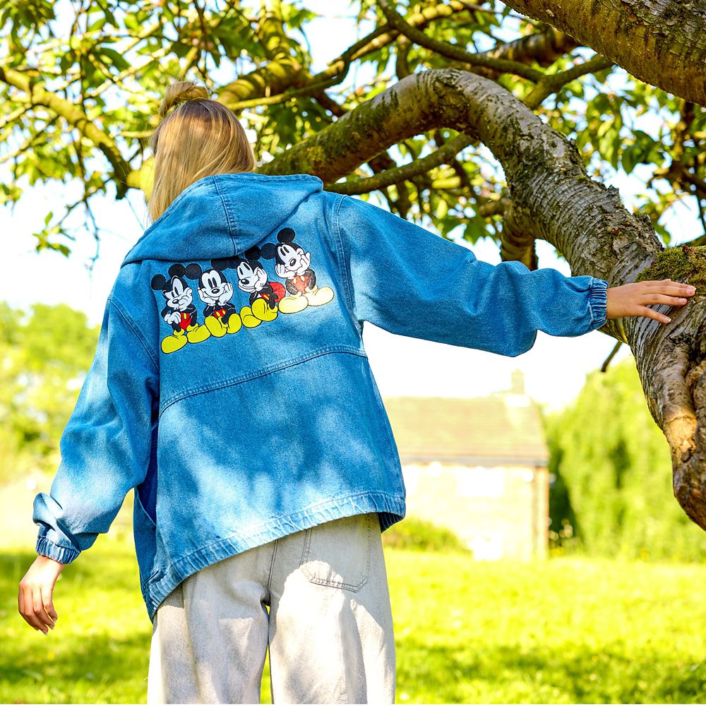 Mickey Mouse Denim Zip Hoodie for Adults