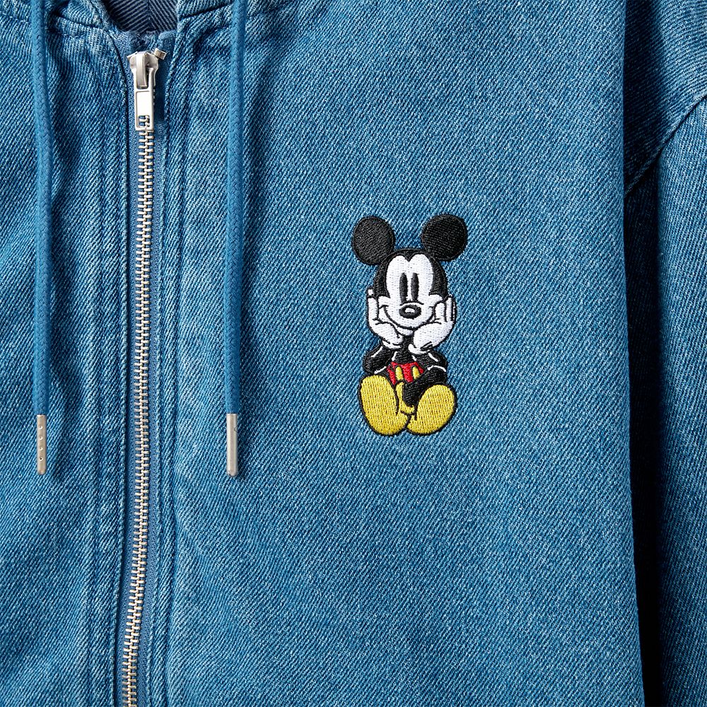 Mickey Mouse Denim Zip Hoodie for Adults