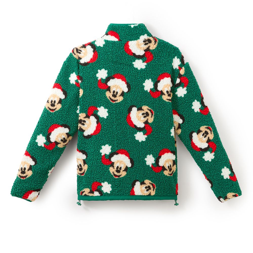 Santa Mickey Mouse Faux Shearling Zip Jacket for Adults