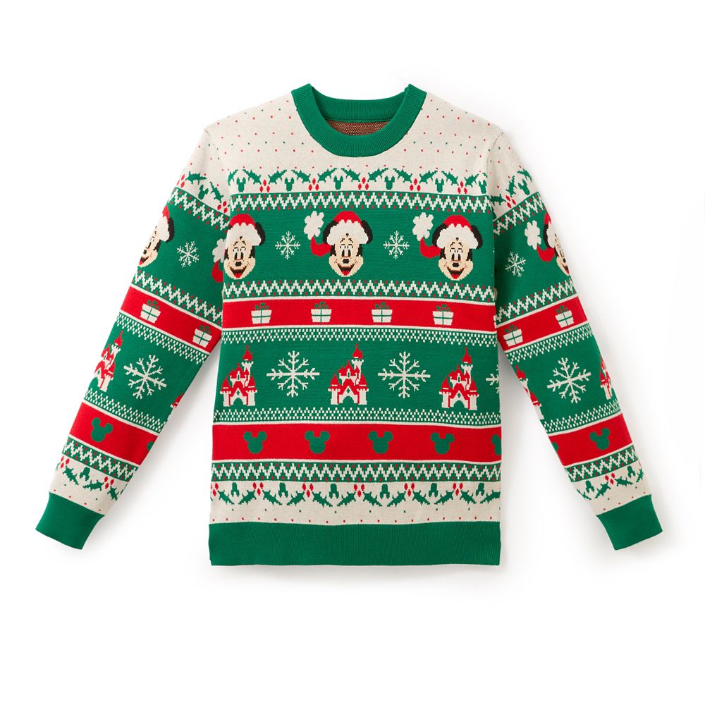 Santa Mickey Mouse Pullover Sweater for Adults